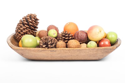 Lot 696 - An oblong sycamore fruit platter