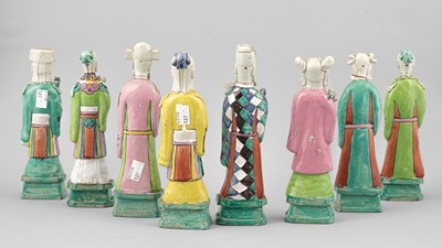 Lot 284 - Eight Chinese famille rose Daoist immortals
