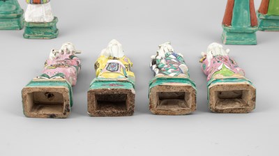 Lot 284 - Eight Chinese famille rose Daoist immortals