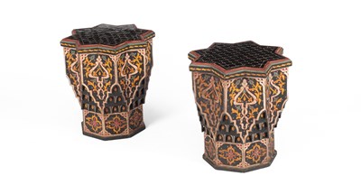 Lot 847 - A pair of Moroccan side tables