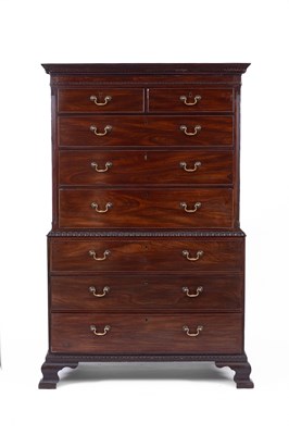 Lot 866 - A George III mahogany chest on chest