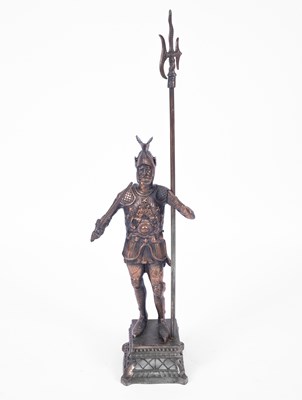 Lot 678 - A Continental coppered spelter figure of a Roman warrior