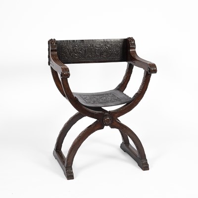 Lot 782 - An articulated Savonarola chair