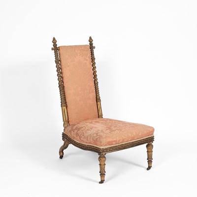 Lot 264 - A late Victorian giltwood framed nursing chair