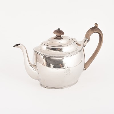 Lot 29 - A George III oval silver teapot