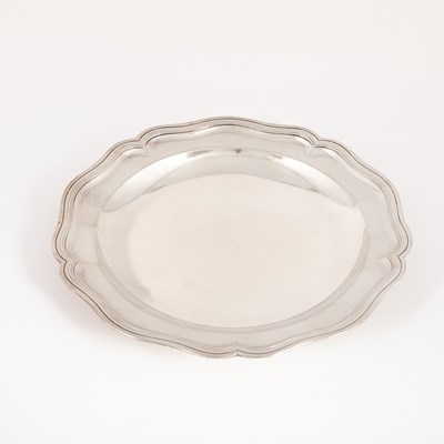 Lot 110 - A Continental white metal plate