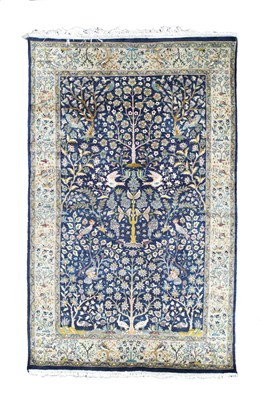 Lot 383 - An Indian rug of Isfahan tree of Life design