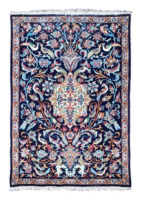 Lot 384 - A small Central Persian rug