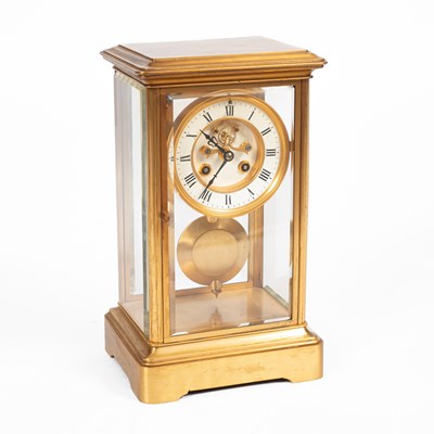 Lot 905 - A French gilt-brass cased four-glass clock
