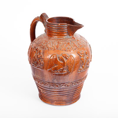 Lot 280 - A large red ware flagon