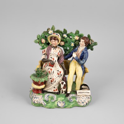 Lot 317 - A Staffordshire pearlware group 'Perswaition'
