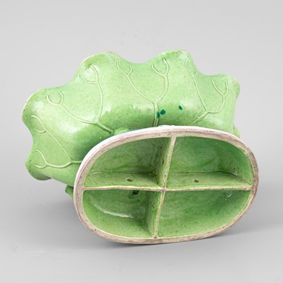 Lot 295 - A Chinese lead-glaze lotus leaf bowl