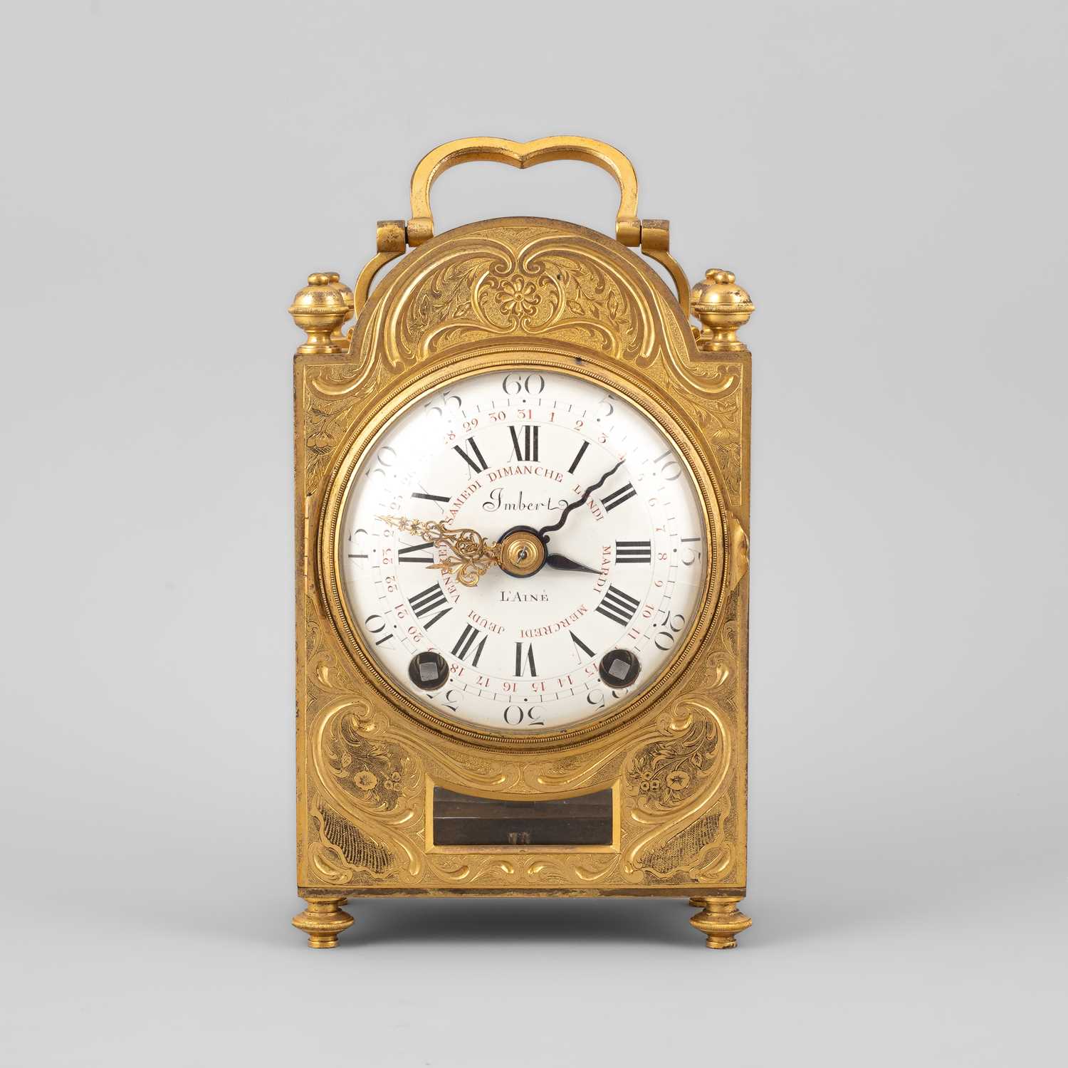 Lot 438 - A 19th Century ormolu and glazed striking travel clock