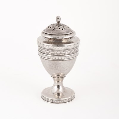 Lot 147 - A George III silver pounce pot