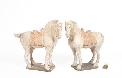 Lot 239 - A pair of Tang style terracotta horses