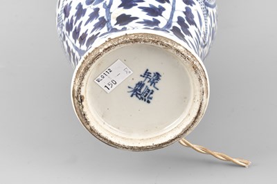 Lot 296 - Three Chinese vases converted to table lamps