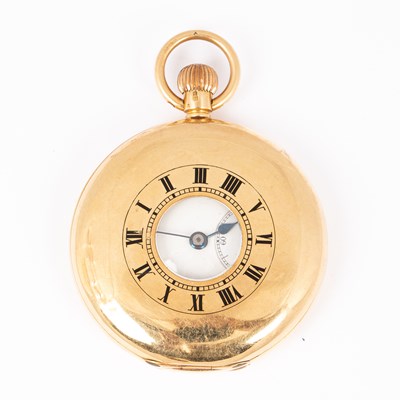 Lot 239 - An 18ct yellow gold half-hunter pocket watch