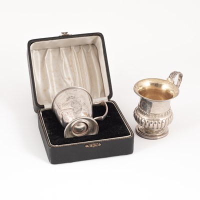 Lot 175 - Two silver Christening mugs