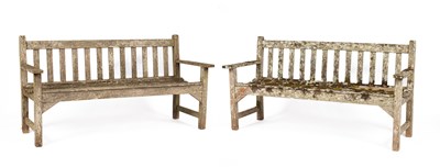 Lot 891 - A pair of slatted garden benches by RA Lister & Co Ltd.
