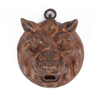 Lot 892 - A Victorian cast iron tiger mask