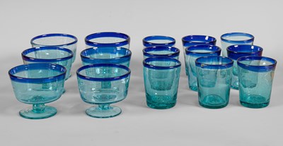 Lot 319 - A set of six sundae glasses and nine tumblers