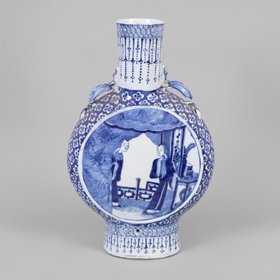 Lot 231 - A Chinese blue and white moon flask