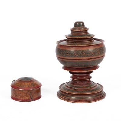 Lot 241 - A Burmese lacquered offering vessel