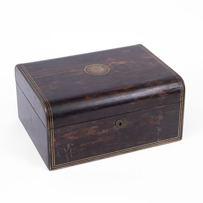 Lot 347 - A 19th Century coromandel and brass inlaid jewellery box