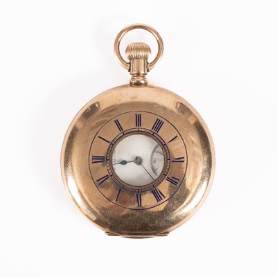 Lot 86 - A 9ct gold cased half-hunter pocket watch