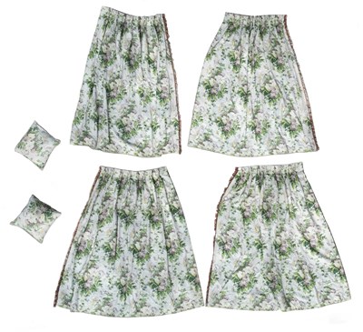 Lot 412 - Two pairs of floral curtains