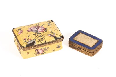 Lot 96 - A 19th Century yellow enamel decorated box