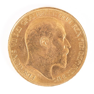 Lot 188 - An Edward VII gold five-pound coin