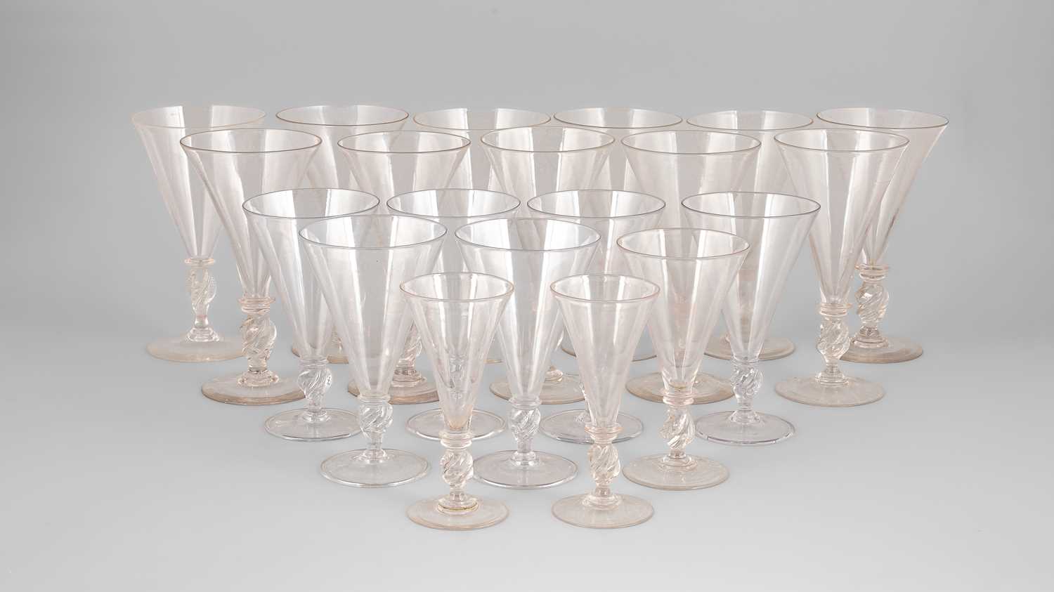Lot 323 - A part suite of Venetian drinking glasses