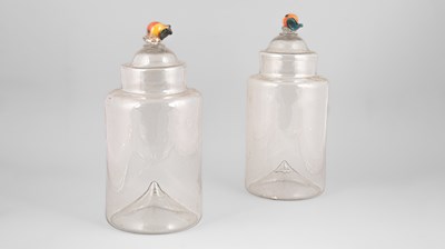 Lot 324 - Two Continental glass jars
