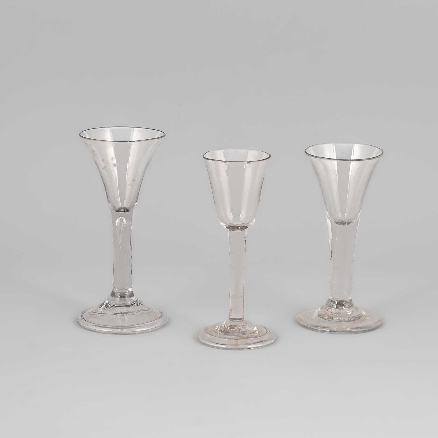 Lot 326 - Three English 18th Century wine glasses