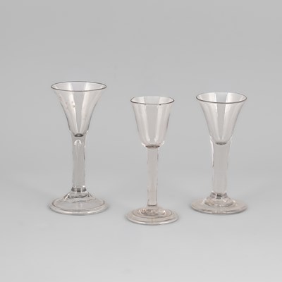 Lot 326 - Three English 18th Century wine glasses