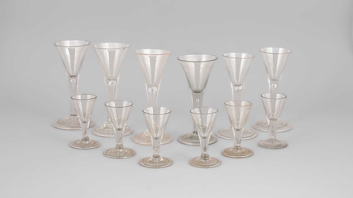 Lot 327 - Six English 18th Century wine glasses