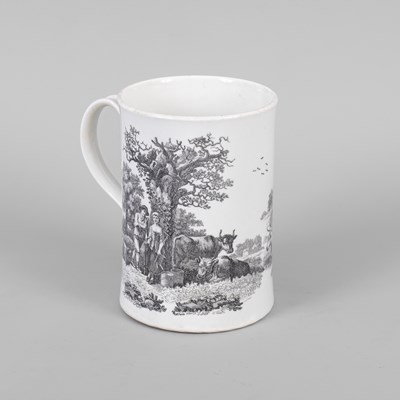 Lot 298 - A Worcester black printed mug