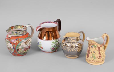 Lot 306 - Four English pottery jugs