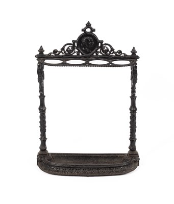 Lot 870 - A Victorian Coalbrookdale cast iron umbrella or stick stand