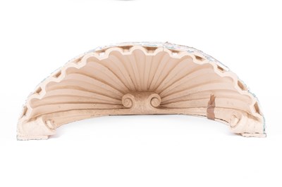 Lot 364 - A large plaster shell canopy moulding