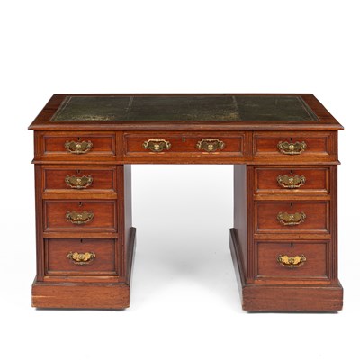 Lot 275 - A George III style mahogany pedestal desk
