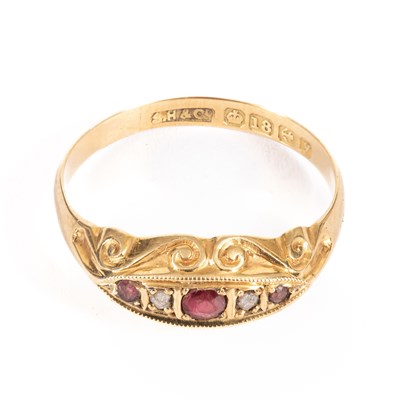 Lot 58 - A diamond and ruby dress ring