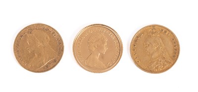 Lot 200 - Three gold half-sovereigns