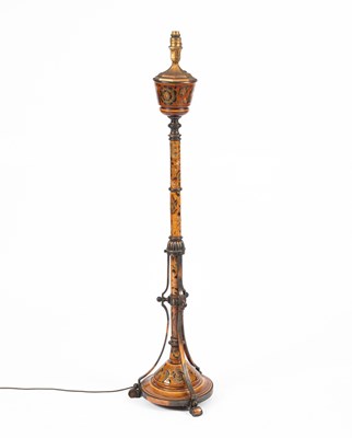 Lot 806 - A late Victorian ceramic and anodised oil lamp