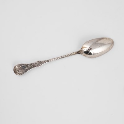 Lot 399 - A set of twelve Continental white metal teaspoons