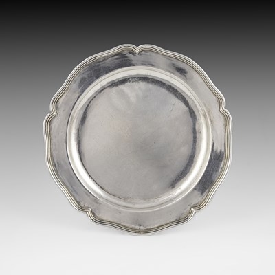 Lot 403 - A Continental white metal plate