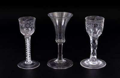 Lot 322 - Three English wine glasses