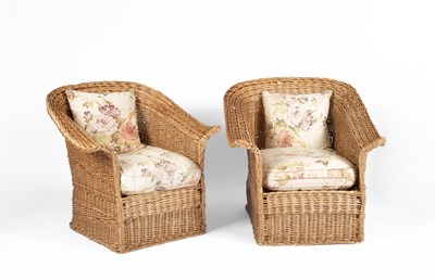Lot 796 - A pair of cane seated chairs