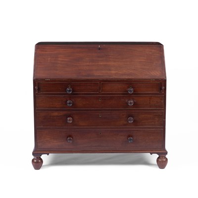 Lot 810 - A George IV figured mahogany bureau